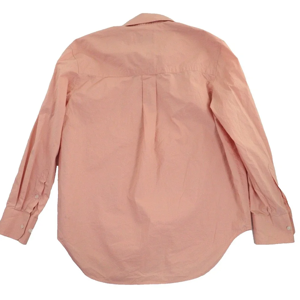 Oroton Button Up‎ Shirt Oversized Quiet Luxury Cotton Pink Women 8